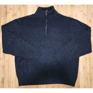 Coleman The Outdoor Company Men Black Knit Woven Sweater 1/4 Quarter Zip 2XL XXL